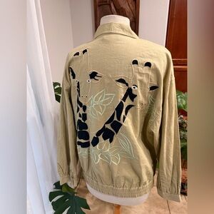 KESA Sport du Monde Embroidered Giraffe Jacket Cotton M